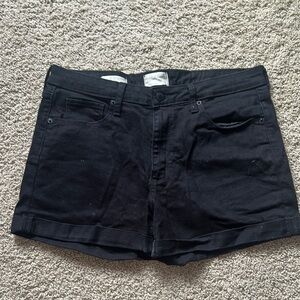 Universal Thread Black Jean Shorts with Cuffed Hems